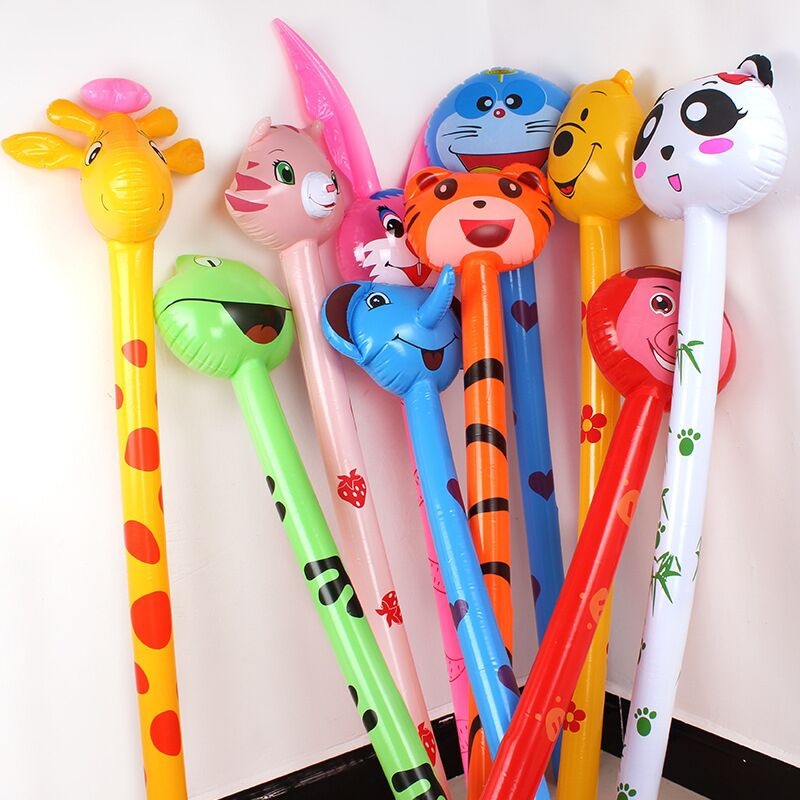 1PCS/Cartoon Inflável Balão Longo Raposa Panda Unicórnio Cabeça De Animal PVC Decoração De Festa De Brinquedos Para Crianças