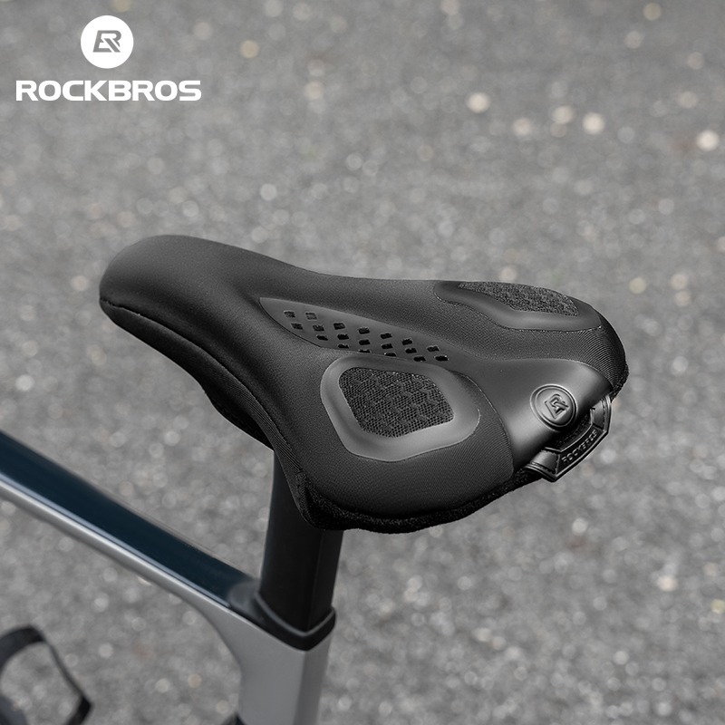 ROCKBROS Capa De Almofada De Bicicleta Sela De Algodão Para Com Memória Espessante Confortável À Prova De Choque Assento Respirável em Oferta na Shopee