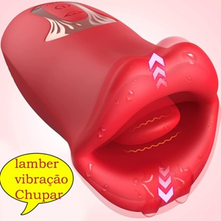 Vibrador Chupador De Língua De Brinquedo Sucção Mamilo Feminino Rosa 3D Estimulador Sem Fio Massajador Anal Love Sex Toys Clitoris Suck em Oferta na Shopee