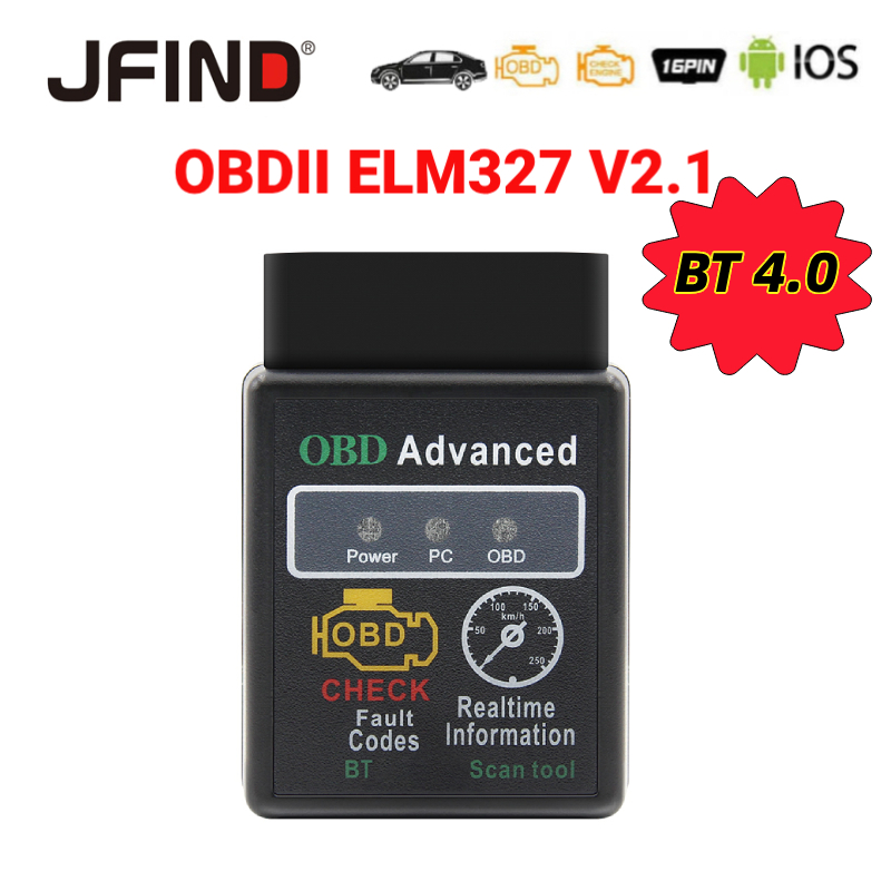 OBD OBD2 ELM327 Bluetooth 4.0 Ferramenta De Diagnóstico De Falha Automotiva ECU Scanner Adequado Para Android/iOS Suporta Todos Os Veículos-II Compliant