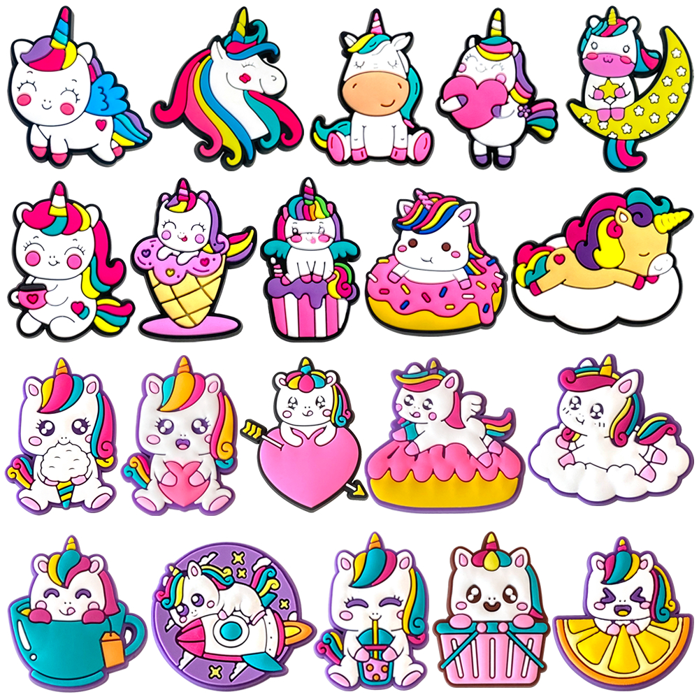 MEIDJ Encantos De Sapato 20 Estilos De Decorações Unicórnio Acessórios De PVC Com Botão em Oferta na Shopee