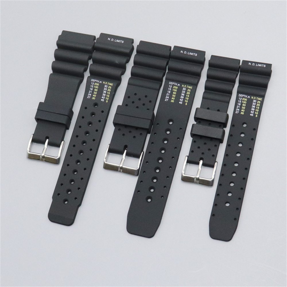 Pulseira De silicone De 20mm 22mm 24mm Para Seiko Mergulhador Com Anel De Aço Acessórios De