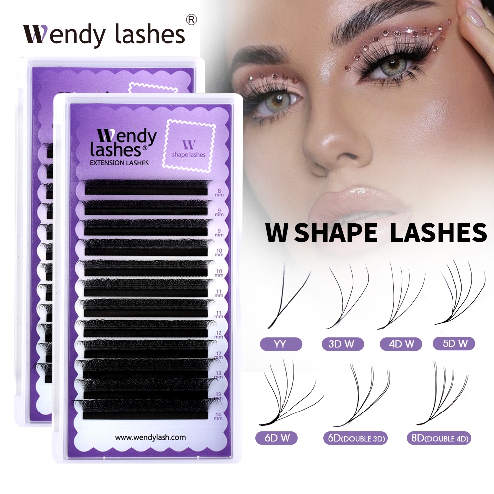 Pestanas Wendy Lashes 5D 6D W 12 Linhas Cílios Falsas Modelo YY-Eyelash Extensões Para Alongamento Com Fibras Naturais E Volume Brasileiro