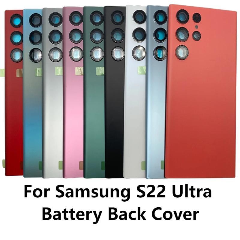 Para Samsung S22 Ultra S908B/DS Tampa Traseira Da Bateria Painel Traseiro Nova Qualidade Peças De Reparo Caixa Lente Câmera
