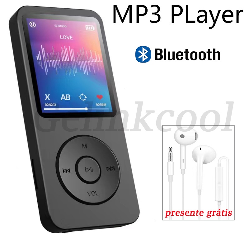 Bluetooth 5.0 MP3 Player HIFI Música Esporte Alto-Falantes MP4 Media Rádio FM Gravador De Voz Leitor De Ebook