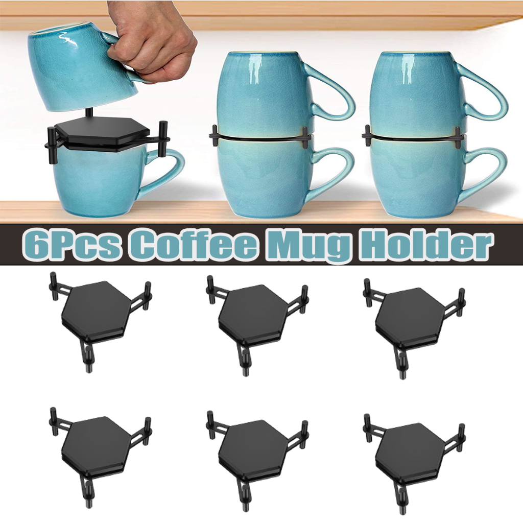6Pcs Porta Canecas De Café Organizador Empilhador De Bebidas Ajustável Empilhável De Copos em Oferta na Shopee