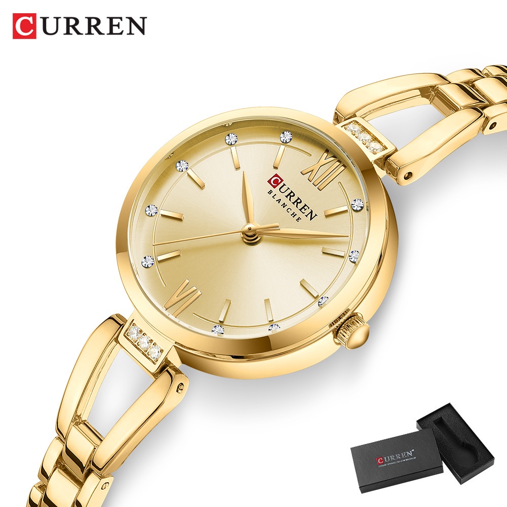 CURREN Relógio Feminino Original De Luxo Moda Genuína Marca Top Brand Esportes Empresariais Aço Inoxidável Quartzo Impermeável 9092 em Oferta na Shopee
