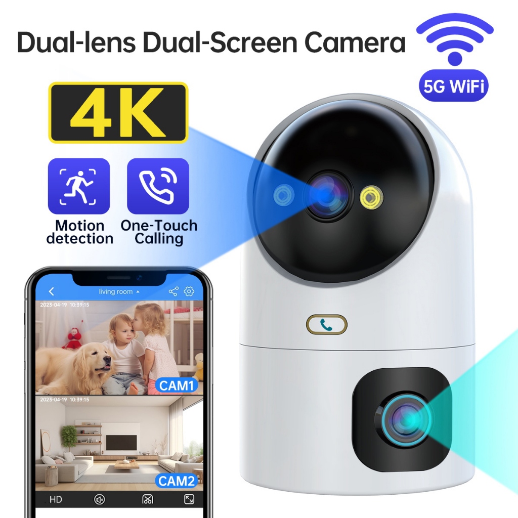 JOOAN Câmera De Segurança De Lente Dupla 2K HD WIFI Baby monitor De Circuito Fechado TV Sem Fio PTZ IP De Rastreamento De Alarme A Cores Monitoramento Inteligente