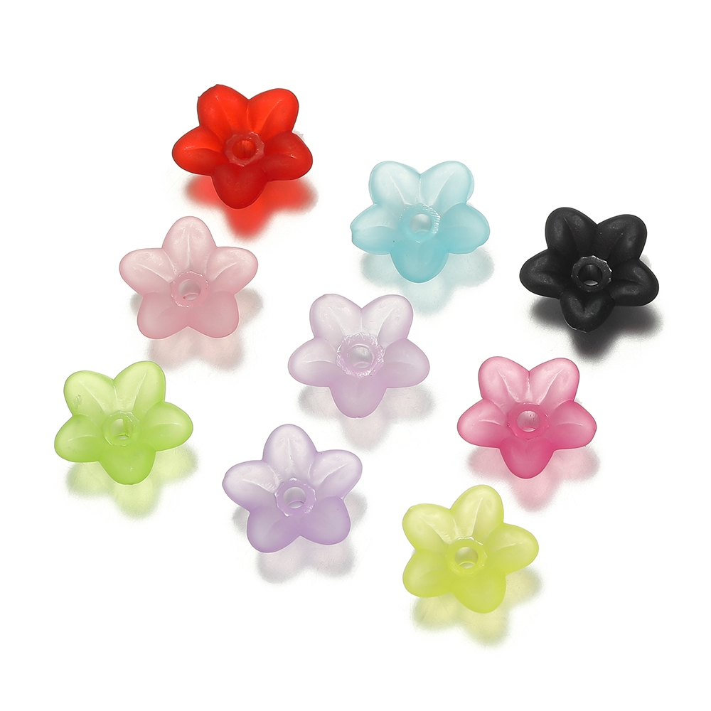 St. kunkka 9mm 50 /100Pcs Acrílico Beads Lily of the Valley Flower Pattern Petal Beads para fazer jóias de bricolage Pulseira