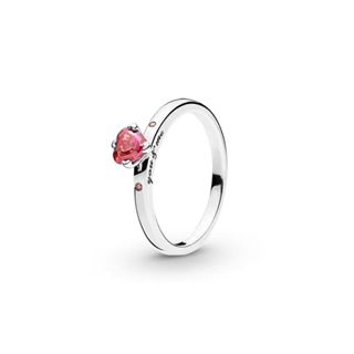 Prata Genuína 925 Você E Eu Coração Vermelho Anel Zircon Presente Do Dia Dos Namorados em Oferta na Shopee