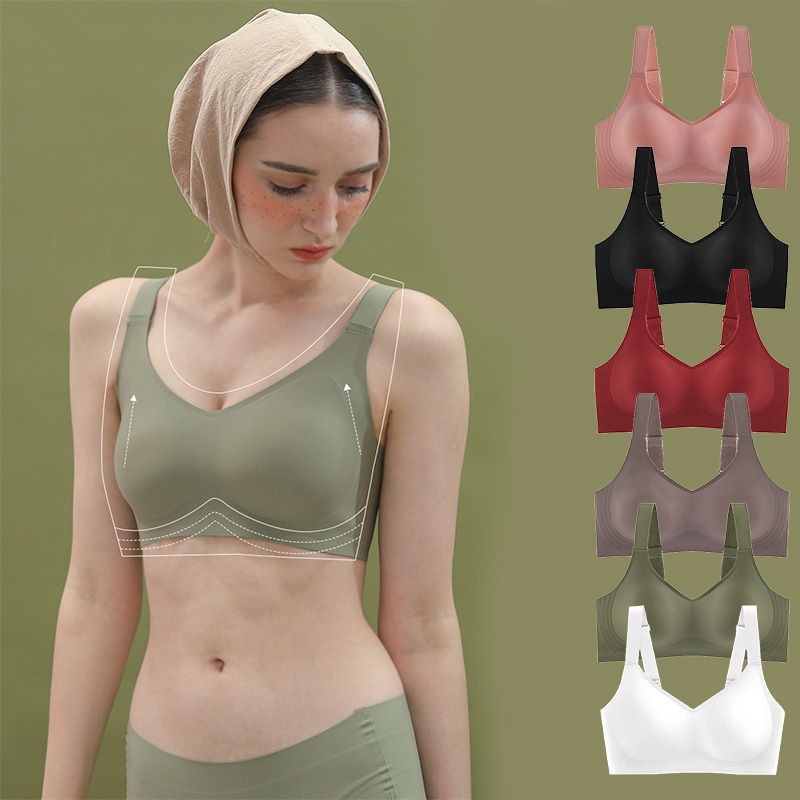 Mulheres Látex 3D Geléia Suporte Macio Sutiã Reunindo Sem Costura De Uma Peça Anel De Aço Ajustável Esportes Roupa Inter