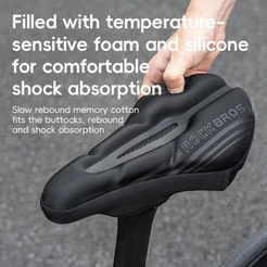 ROCKBROS Capa De Almofada De Bicicleta Com Ranhura Oca Dissipação De Calor MTB Respiravel Sela De Estrada Material Espumante Sensível À Temperatura Absorção De Choque