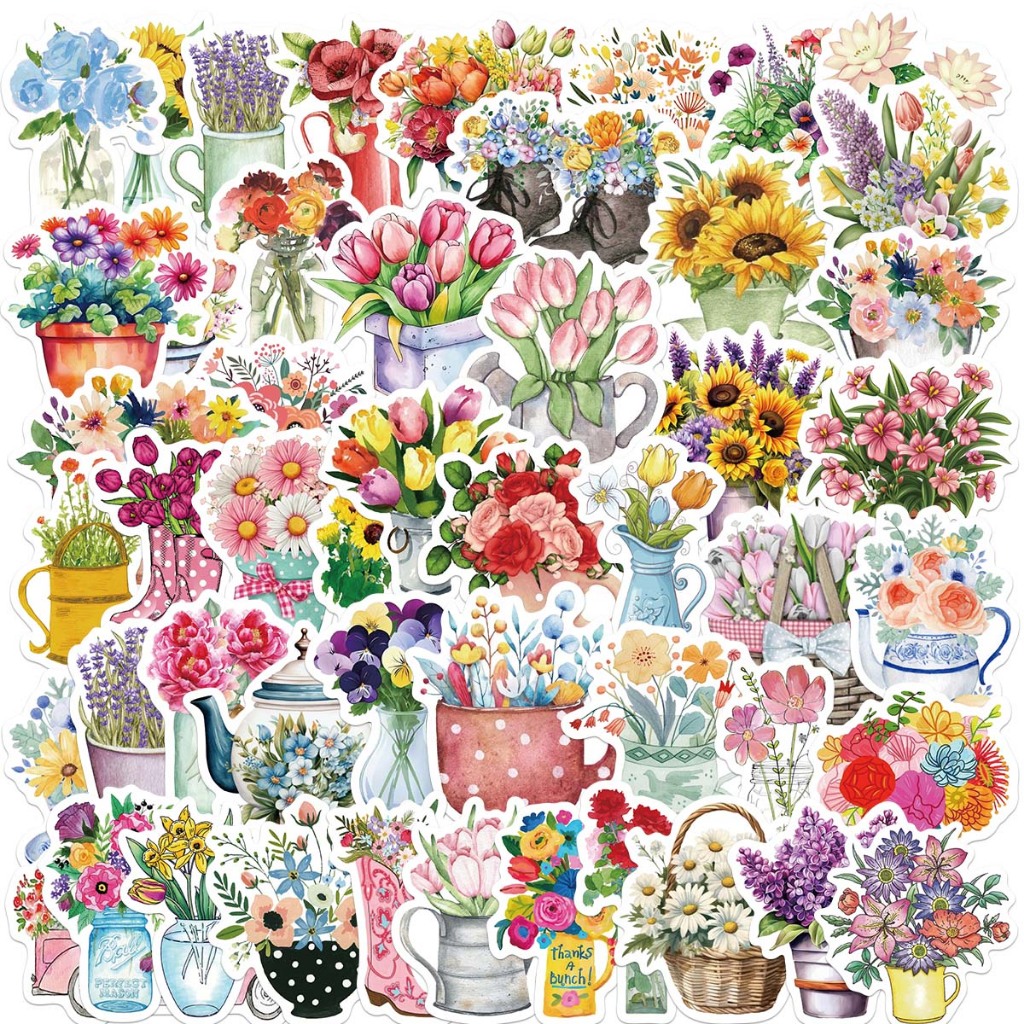 50 Unid . Autocolantes Flores Graffiti Cartoon Skateboard À Prova D'água Bagagem Esportiva Para Carros De Bricolagem Decalque em Oferta na Shopee