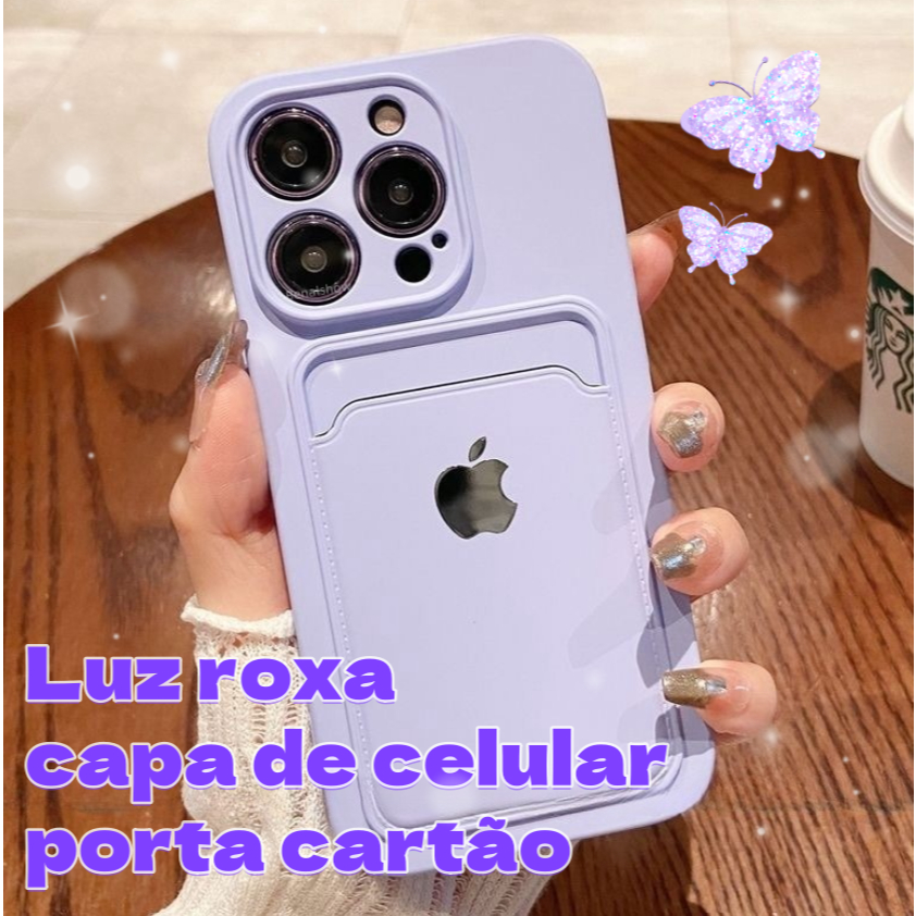 Capinha iphone 11/12/13/14/15 Pro max Porta-cartões líquidos de Silicone case luxo Carteira à prova de choque capinha