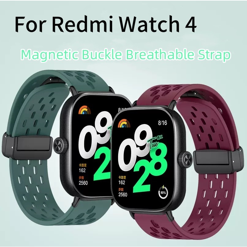 Pulseira Respirável Macia Fivela Magnética De Silicone Para Redmi Watch 4 3Active De Substituição De Smartwatch 3 Active Xiaomi mi band 8 Pro