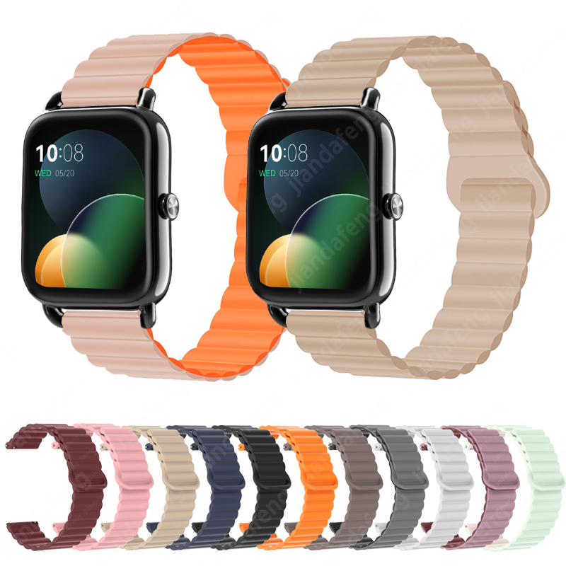 Faixa De Fechamento Magnético Pulseira De silicone Para Smartwatch Relógio Inteligente Haylou RS4 Plus