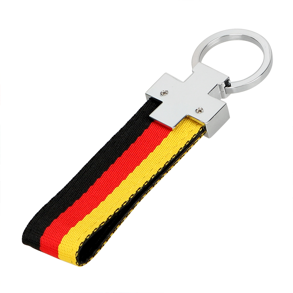 1Pcs Creative Metal and Cloth Car Key Ring Itália Alemanha Bandeira 3 Cores Chaveiro Universal Outdoor Sport Styling
