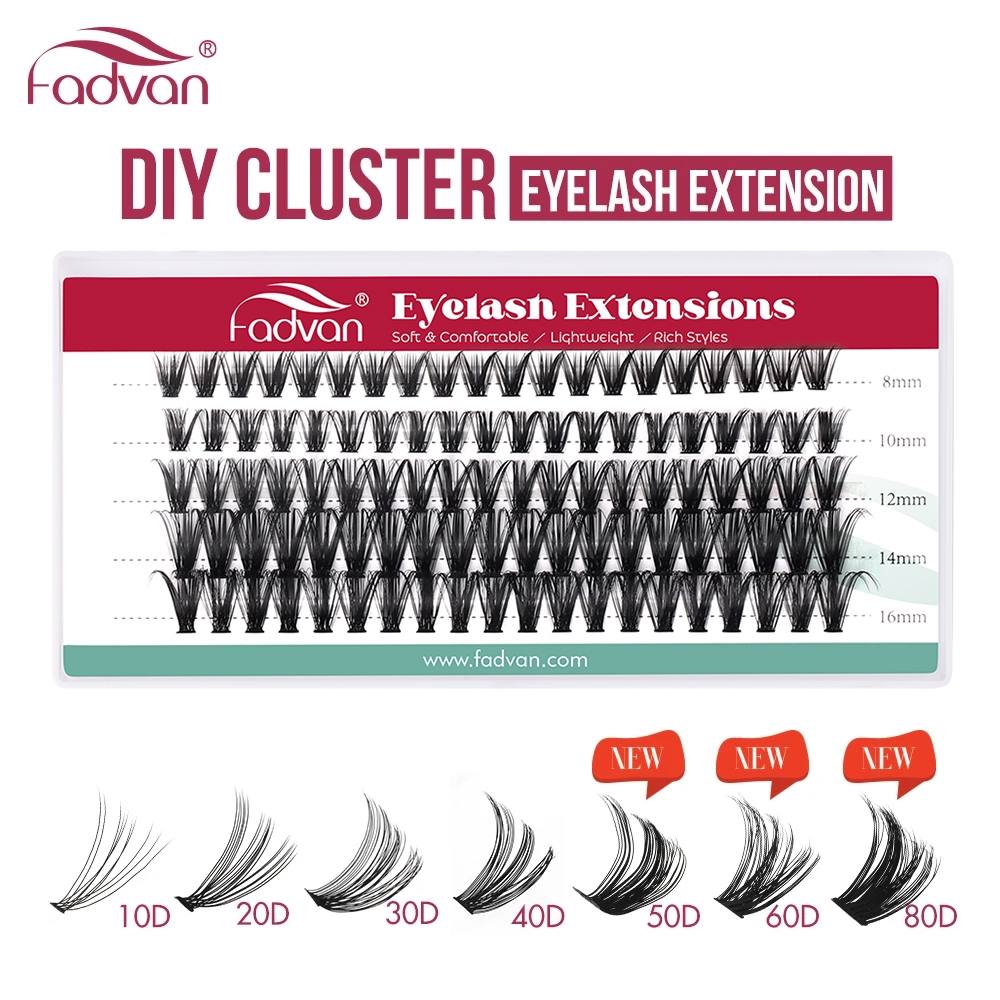 Caixa DIY 1 Fadvan Grande Capacidade 10 Pacotes10/20/30/40 D Extensões Da Pestanas 0.07mm De Espessura Verdadeiro Cílios Tira De Vison Individual Natura · foto 2