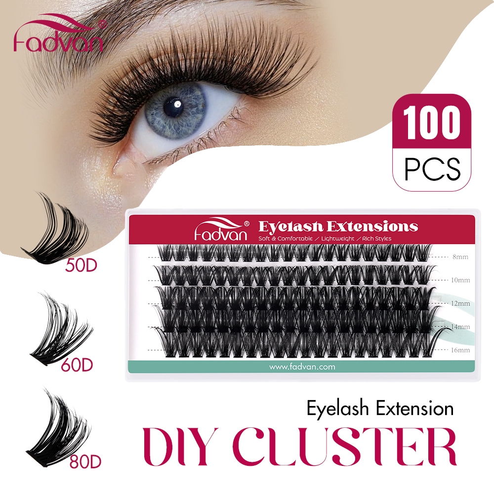 Caixa DIY 1 Fadvan Grande Capacidade 10 Pacotes10/20/30/40 D Extensões Da Pestanas 0.07mm De Espessura Verdadeiro Cílios Tira De Vison Individual Natura