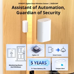 SONOFF SNZB-04PR1 Sensor Zigbee Porta Janela Alarme Segurança Tamper Cena Local eWeLink Alexa Google Home SmartThings