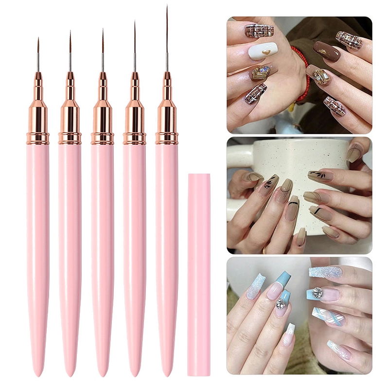 Pincéis De Forro De Arte De Unhas Linhas De Listras Alongadas Caneta De Desenho UV Gel Polidor Ferramenta Profissional De Manicure
