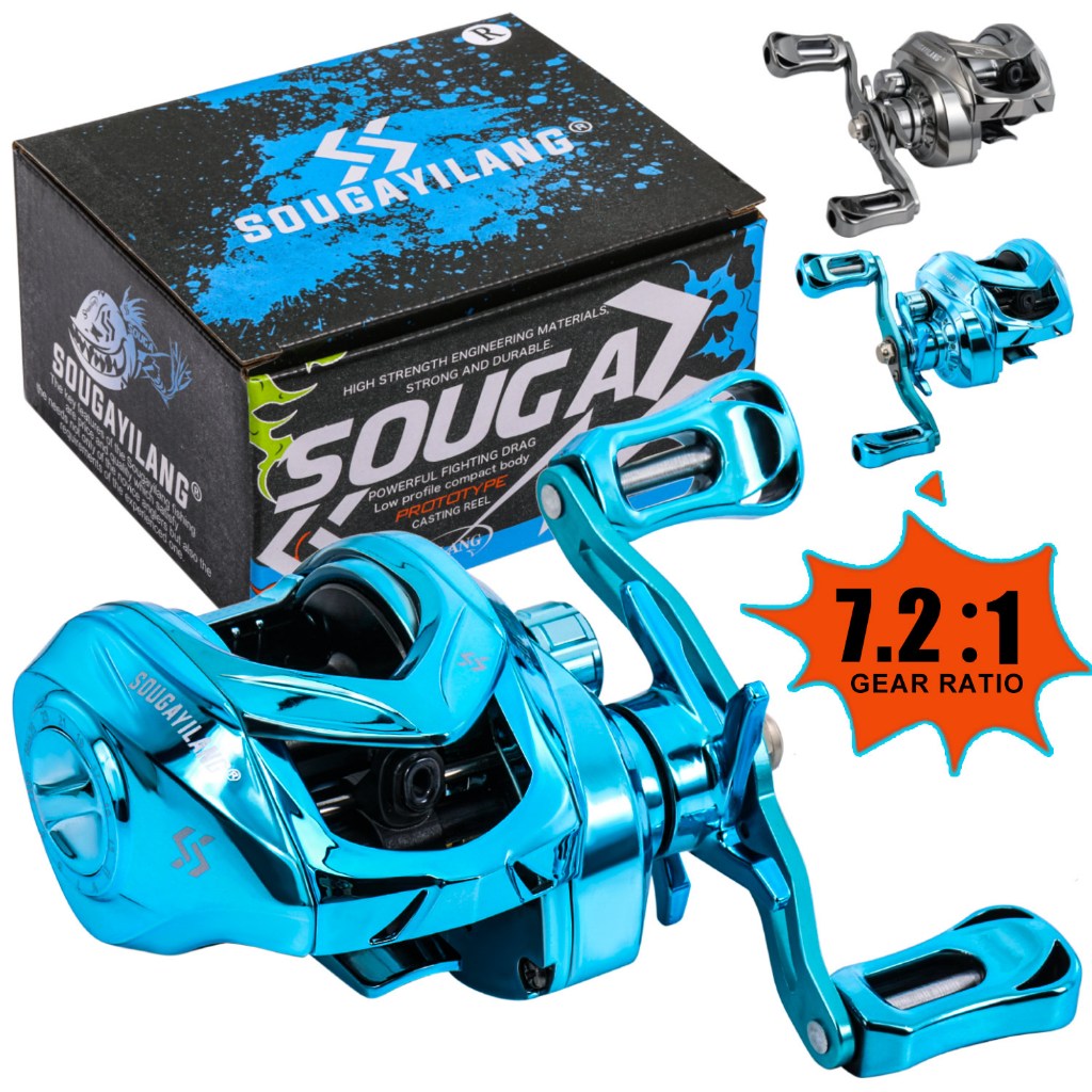 Sougayilang Novo Produto Carreto De Pesca Com Isca Cor Macaron 7.2 : 1 De Alumínio De Alta Velocidade Anti-Corrosão Max Drag 10KG