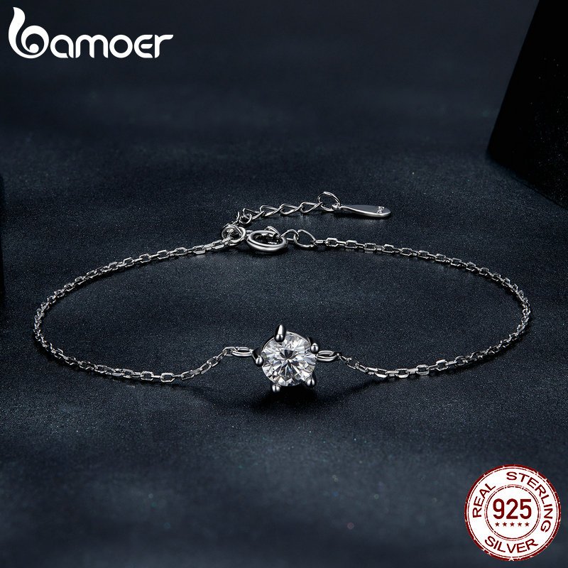 Bamoer Pulseira Moissanita Simples Moda Presentes Para Mulheres MSB001 em Oferta na Shopee