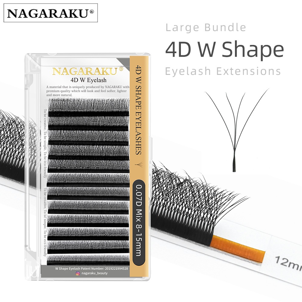 Extensões De Cílios NAGARAKU 4D Em Forma 0,10 De Espessura Ventiladores De Volume Premium W Pré-Fabricado Pestanas Falsas - Beauty