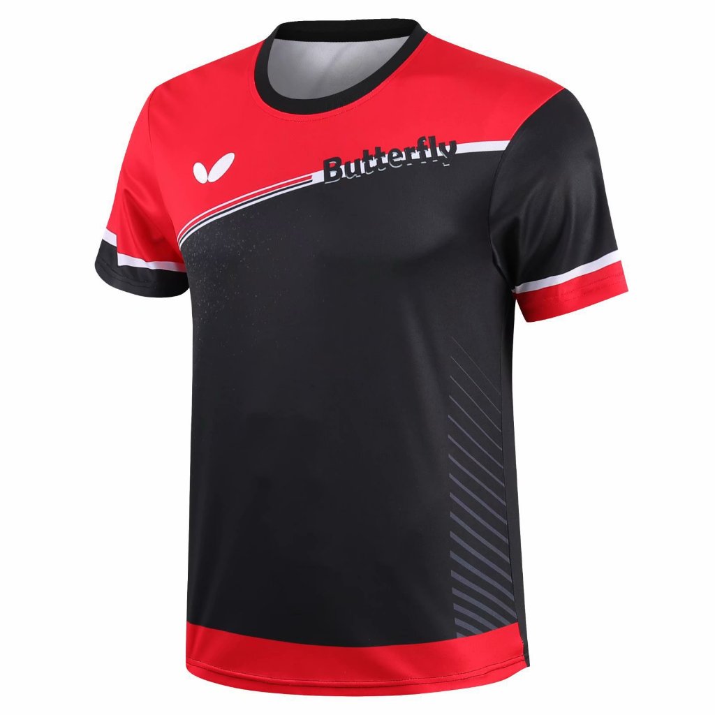 2024 Nova Mesa De Tênis Butterfly De Manga Curta Para Homens E Mulheres De Pescoço Redondo Competição De Roupas De Corrida Fitness Top Group Buy