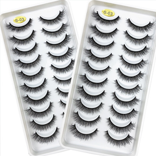 10 Pares Extensão de  Cílios Postiços  Cílios Naturais Artesanais S03 S05 H13 G600 em Oferta na Shopee