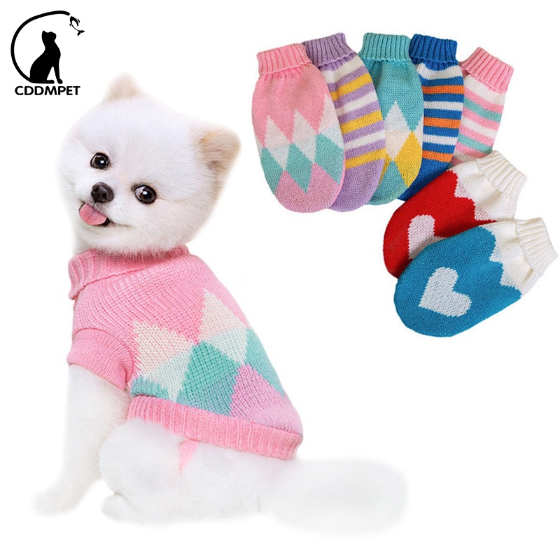 Camisola Suéter Roupa Para Cachorro Gatos Pequeno Colorido Colete De Inverno Schnauzer Pincher