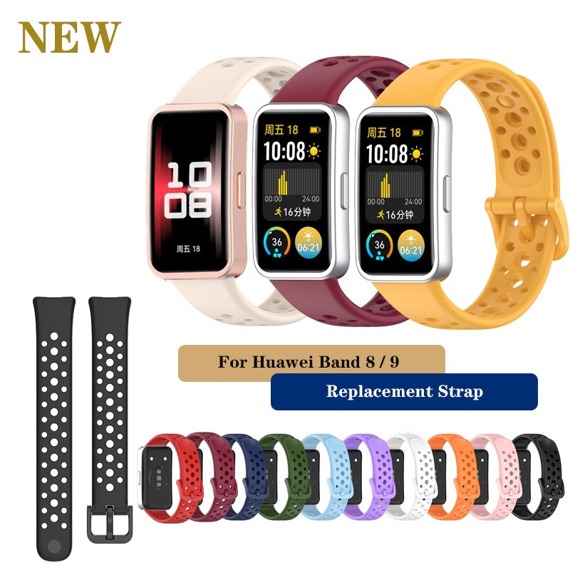 Pulseira De Relógio De Silicone Esportiva Respirável Para Substituição Huawei Band 10/9/8 em Oferta na Shopee