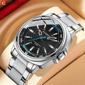 CURREN Relógio Masculino Marca Original À Prova D'água Moda Simples Esportiva Quartzo Analógico 8455 XS em Oferta na Shopee