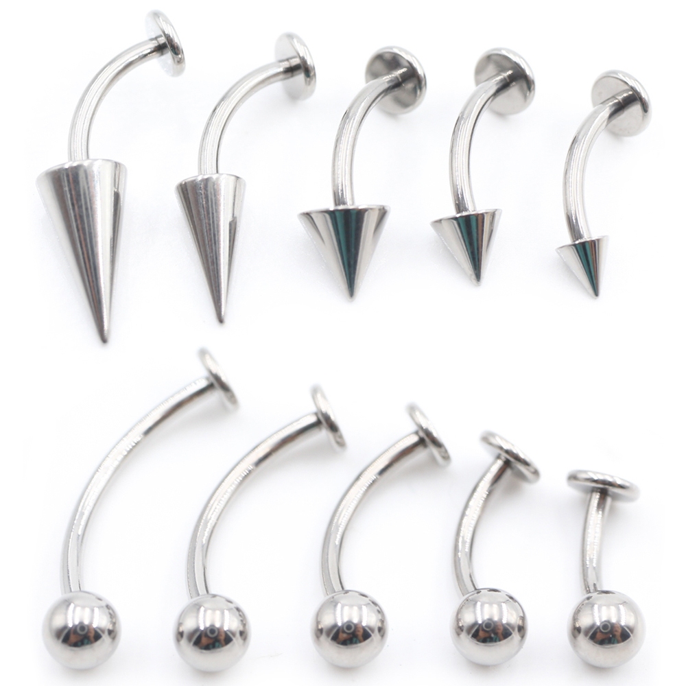 Alisouy 1 Peça G23 Titânio Bola Cone Espigão De Sobrancelha Curva Labret Anel Daith Cartilagem Helix Brinco Piercing Body Jewelry em Oferta na Shopee