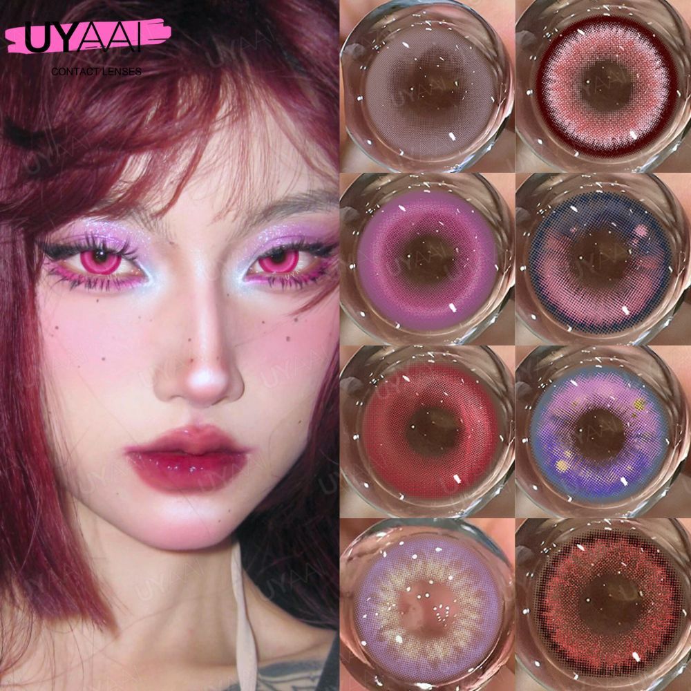 UYAAI 1lente De Contato De Pele Olhos Rosa De Coelhinho Fashion Pink Pretty Girl Maquiagem Vermelhos Púrpura em Oferta na Shopee