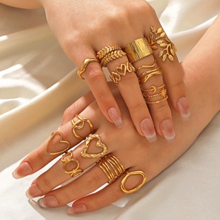 Novo Anel Europeu Americano de Aço Inoxidável Shell Ring Gold Ladies Aço Inoxidável Jóias de Moda Única em Oferta na Shopee