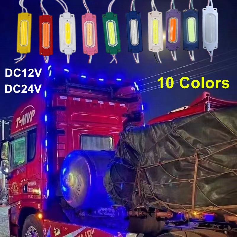 Módulo 6LED De 5/10/20 Peças 12V Ou 24V Luz Indicadora De Marcador Lateral De Caminhão Led COB À Prova D'água Para Decor