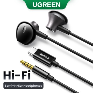 Fone De Ouvido Com Fio UGREEN 3.5mm Tipo C HiFi Semi Em Fones Microfone em Oferta na Shopee