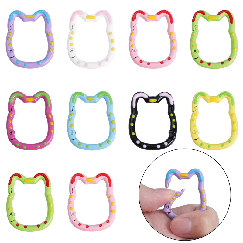 1 Peça Chaveiro Gato Da Sorte Fivela De Metal Snap Dupla Face Pintado Acessórios Faça Você Mesmo Feito À Mão/Bolsa Amule