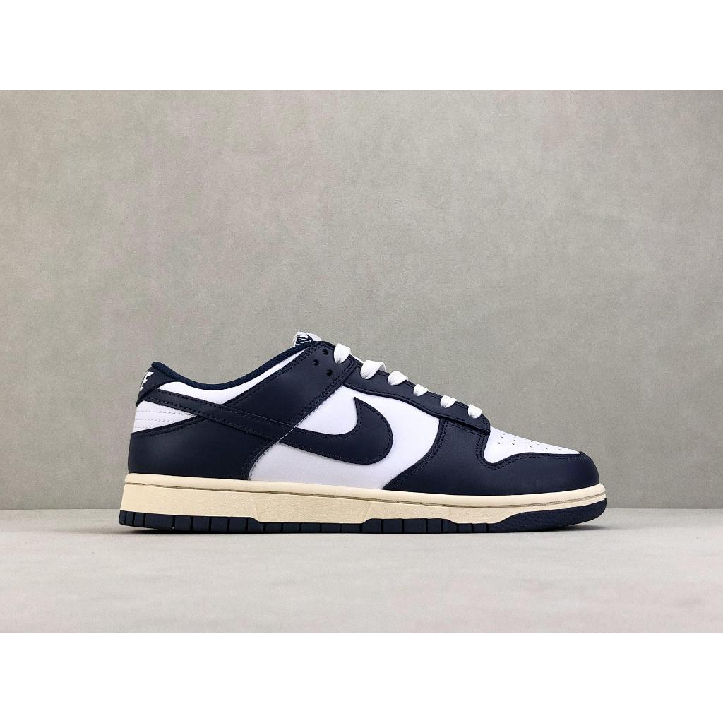 Tênis Nike Dunk Low "Meia-Noite da Marinha e Branco" Tênis de Basquetebol Tênis Casual Low-Top