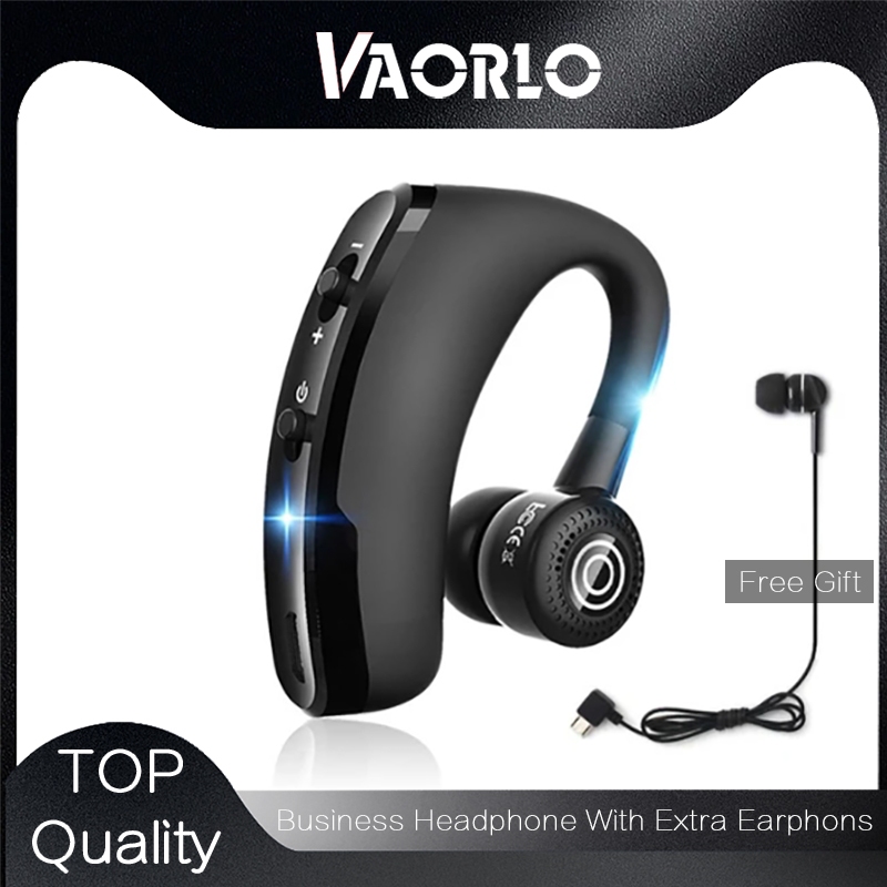 VAORLO V9 Fone De Ouvido Bluetooth Business Headphone + Fones Extras Ruído HD Cancelar Rotação Do Suporte De Chamada
