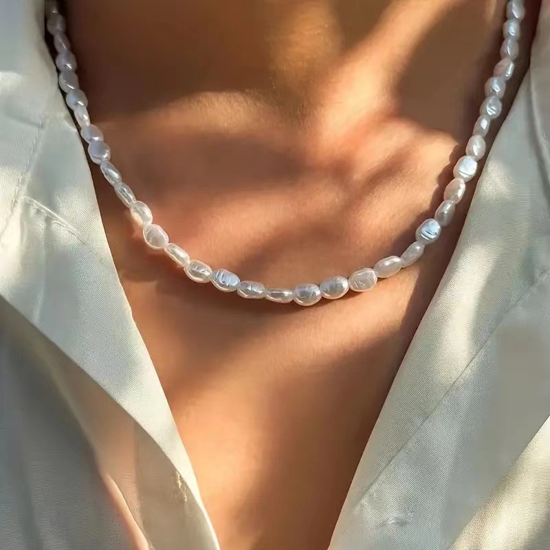 Colar De Pérolas Alienígenas Barrocas , Moda Masculina Moderna , Acessório De Aço Inoxidável De Alta Qualidade