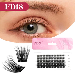 Pestanas Individuais D De Cílios FD18 0.07mm 8-16mm Extensões Mistas De Faça-Você-Mesmo Haste Larga Aglomerados Reutilizáveis De Pes
