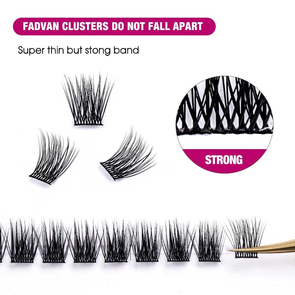 Pestanas Individuais D De Cílios FD18 0.07mm 8-16mm Extensões Mistas De Faça-Você-Mesmo Haste Larga Aglomerados Reutilizáveis De Pes · foto 2