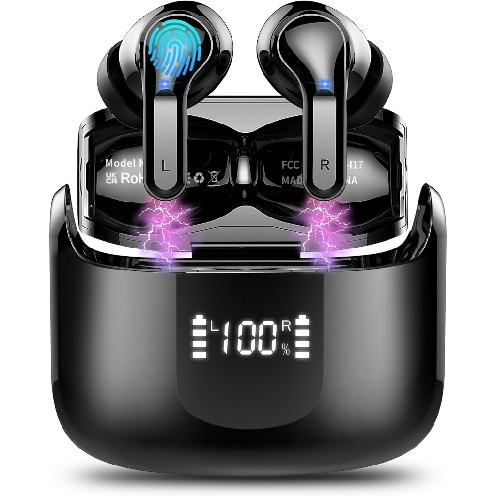 Earbud Sem Fio , Fones De Ouvido Bluetooth 5.3 Novo Fone 40H Bass Stereo Estéreo Cancelamento Do Ruído Com 4 Microfones ENC No IP7 Esporte À Prova D'água