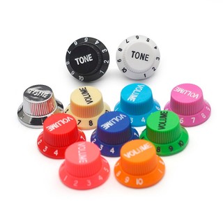 2T1V Botões De Controle De Velocidade Da Guitarra Elétrica Volume Do Botão Pote Tampa Cor Mista