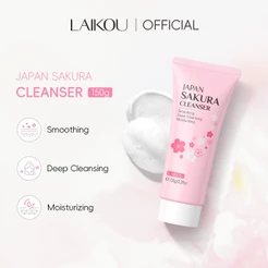LAIKOU Japan Sakura Cleanser 150g-Pele Macia E Delicada-Poros De Limpeza Profunda Mesmo Tom De Brilhante Hidratante Para