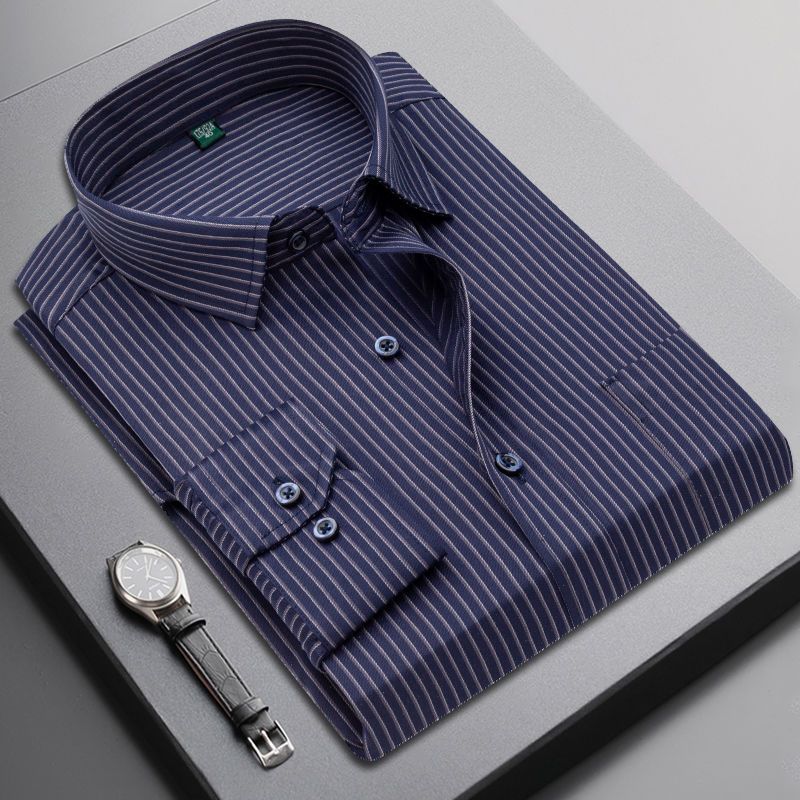 Camisas Brancas De Manga Comprida Camisa Formal Homens De Trabalho De Negócios Top Casual Listradas