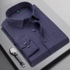 Camisas Brancas De Manga Comprida Camisa Formal Homens De Trabalho De Negócios Top Casual Listradas