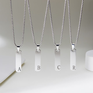 Moda Sem Desbotamento Aço Inoxidável 26 Letras Alfabeto Rectângulo Pingente Colar Feminino Festa De Aniversário Jóias De Prata Dourada em Oferta na Shopee